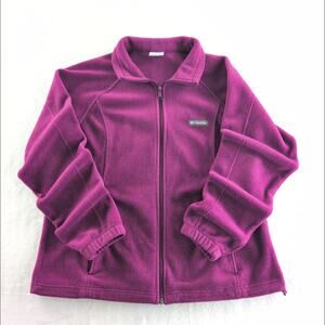 Columbia Fleece Full Zip Mock Neck Magenta Women's XL